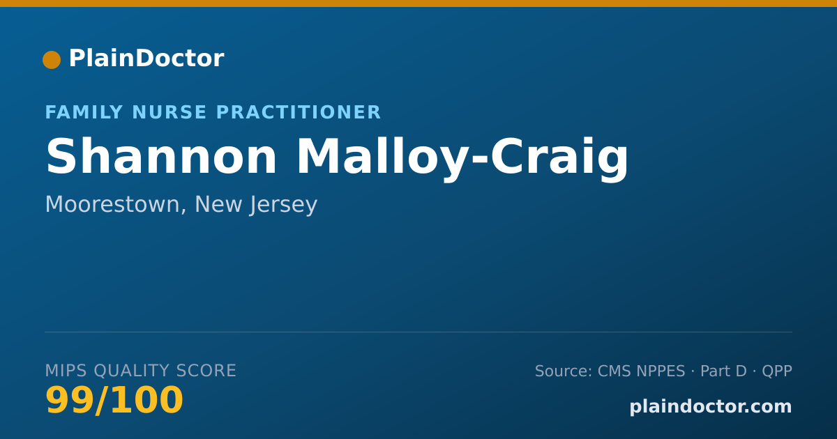 Shareable card for Shannon Malloy-Craig - Family Nurse Practitioner, Moorestown, NJ