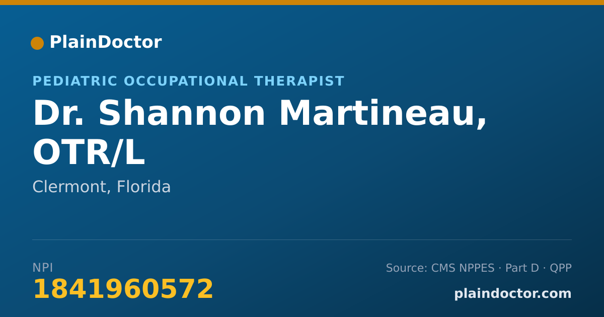 Shareable card for Shannon Martineau, OTR/L - Pediatric Occupational Therapist, Clermont, FL
