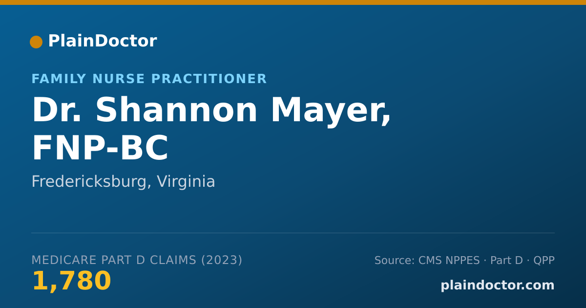 Shareable card for Shannon Mayer, FNP-BC - Family Nurse Practitioner, Fredericksburg, VA