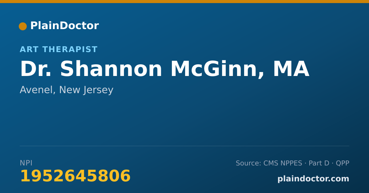 Shareable card for Shannon McGinn, MA - Art Therapist, Avenel, NJ