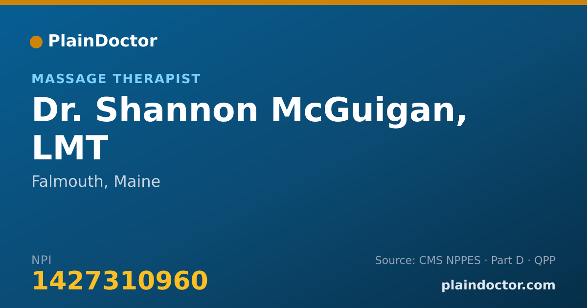 Shareable card for Shannon McGuigan, LMT - Massage Therapist, Falmouth, ME