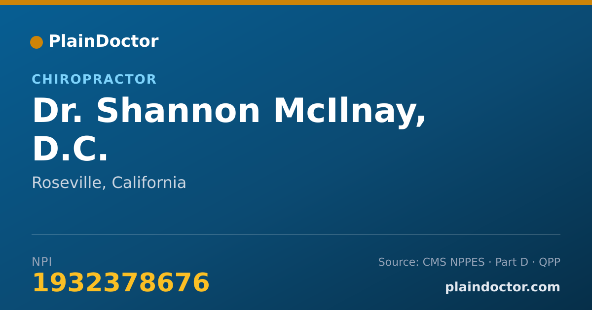 Shareable card for Shannon McIlnay, D.C. - Chiropractor, Roseville, CA