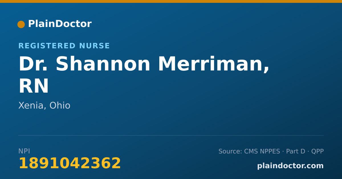 Shareable card for Shannon Merriman, RN - Registered Nurse, Xenia, OH