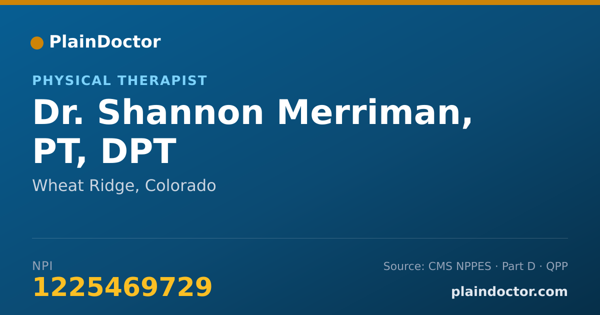 Shareable card for Shannon Merriman, PT, DPT - Physical Therapist, Wheat Ridge, CO