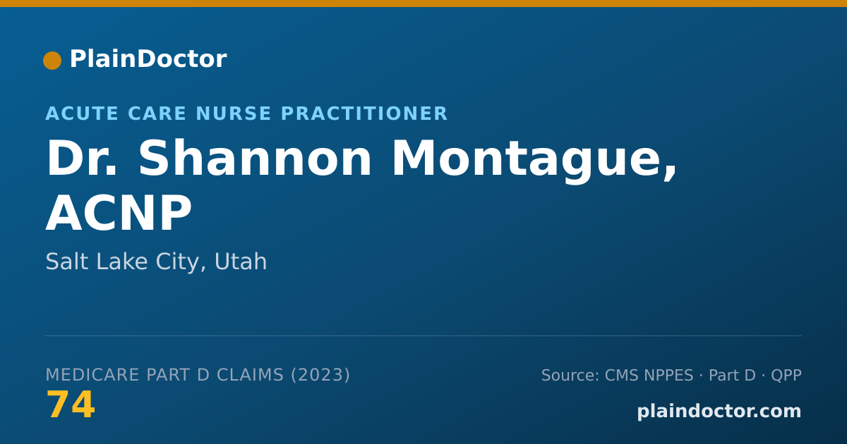 Shareable card for Shannon Montague, ACNP - Acute Care Nurse Practitioner, Salt Lake City, UT