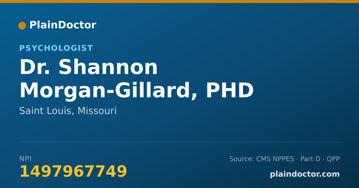 Shareable card for Shannon Morgan-Gillard, PHD - Psychologist, Saint Louis, MO