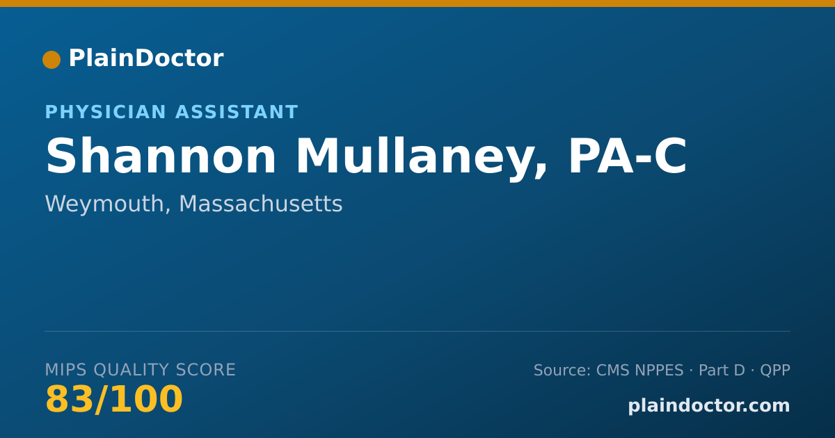 Shareable card for Shannon Mullaney, PA-C - Physician Assistant, Weymouth, MA
