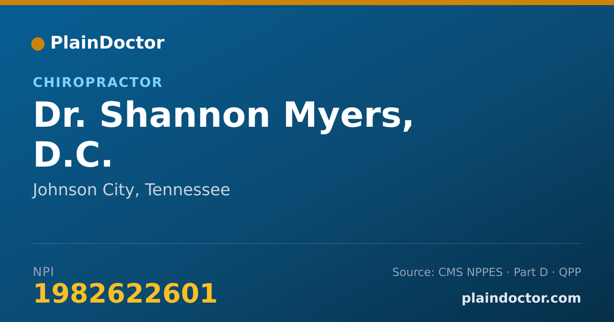 Shareable card for Shannon Myers, D.C. - Chiropractor, Johnson City, TN
