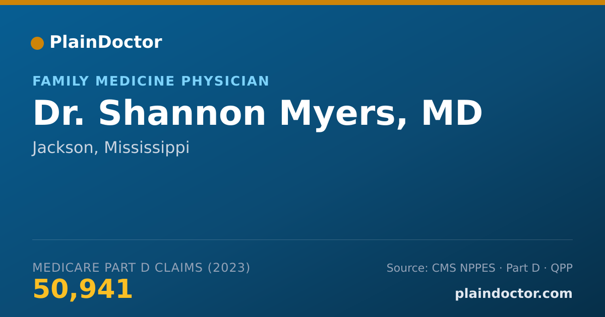 Shareable card for Shannon Myers, MD - Family Medicine Physician, Jackson, MS