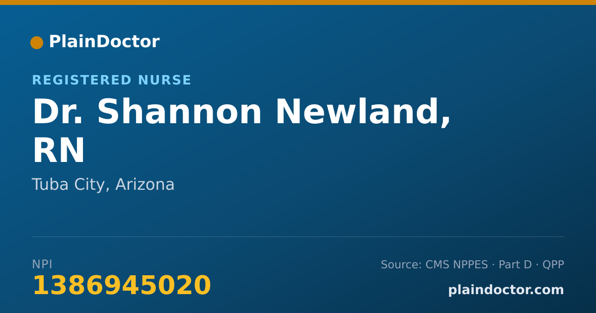 Shareable card for Shannon Newland, RN - Registered Nurse, Tuba City, AZ