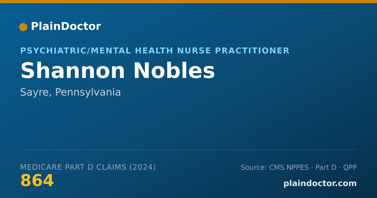 Shareable card for Shannon Nobles - Psychiatric/Mental Health Nurse Practitioner, Sayre, PA