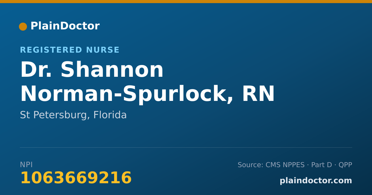 Shareable card for Shannon Norman-Spurlock, RN - Registered Nurse, St Petersburg, FL