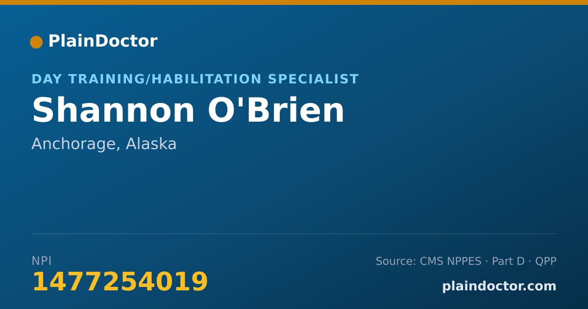 Shareable card for Shannon O'Brien - Day Training/Habilitation Specialist, Anchorage, AK
