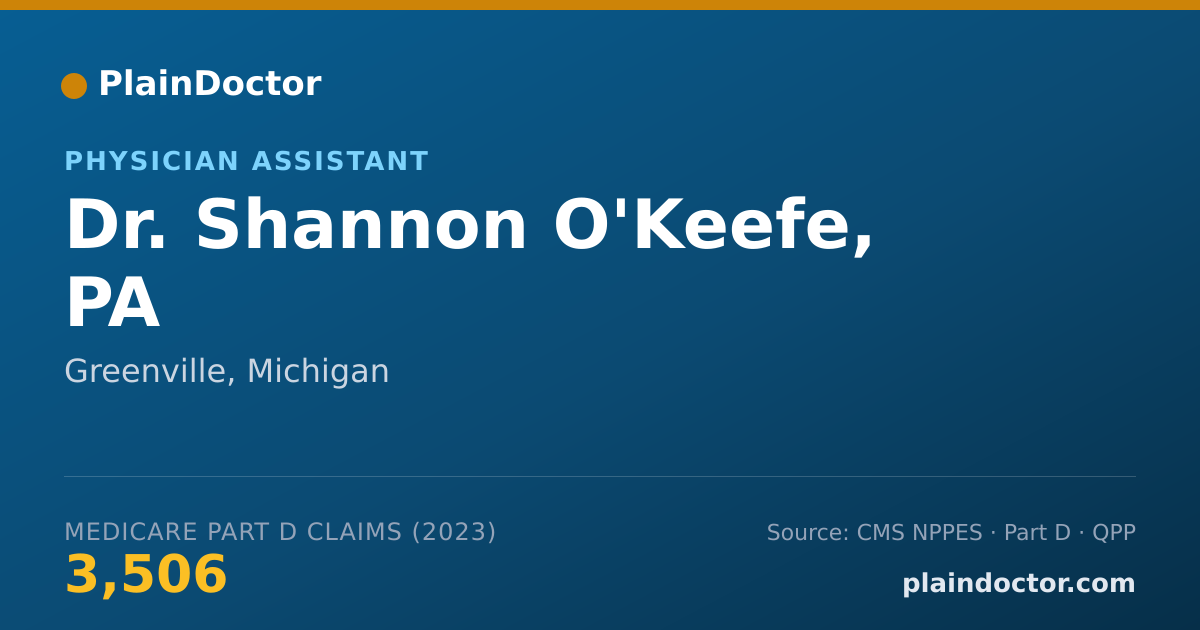 Shareable card for Shannon O'Keefe, PA - Physician Assistant, Greenville, MI