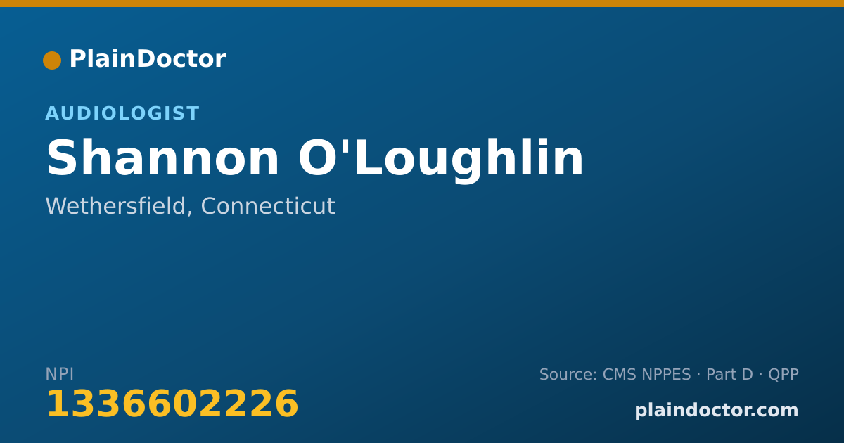 Shareable card for Shannon O'Loughlin - Audiologist, Wethersfield, CT