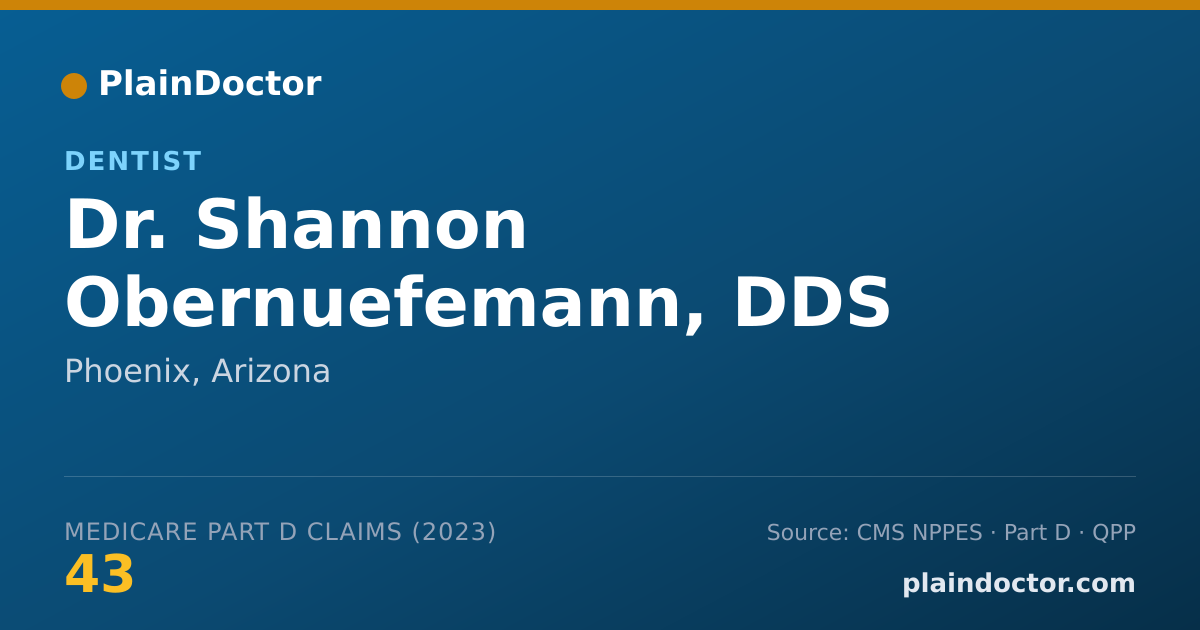 Shareable card for Shannon Obernuefemann, DDS - Dentist, Phoenix, AZ