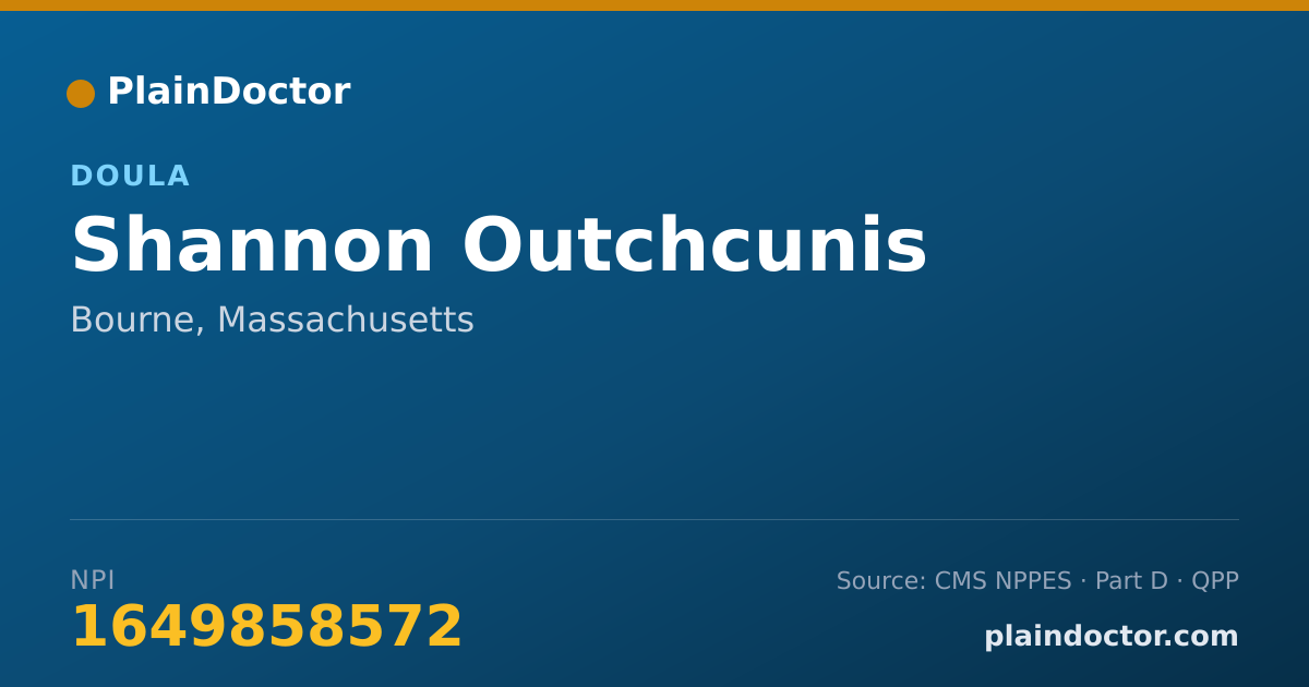 Shareable card for Shannon Outchcunis - Doula, Bourne, MA