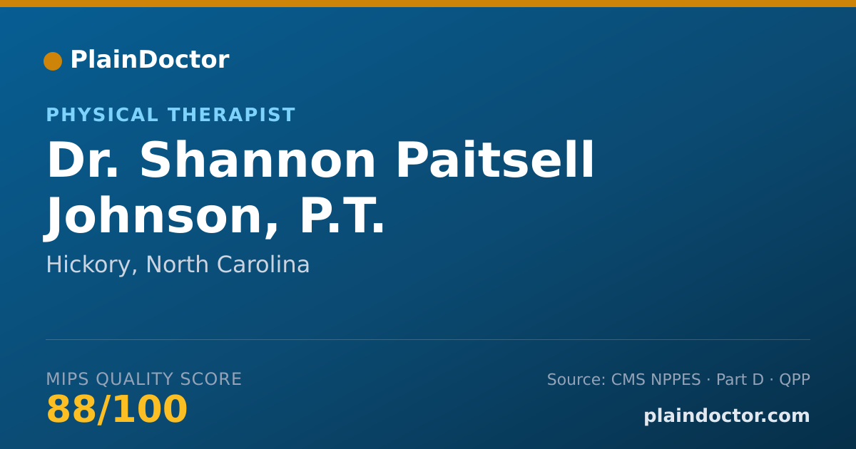 Shareable card for Shannon Paitsell Johnson, P.T. - Physical Therapist, Hickory, NC