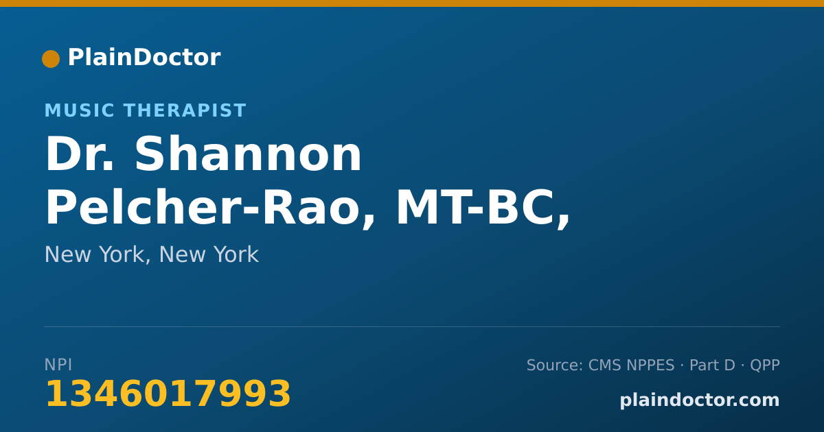 Shareable card for Shannon Pelcher-Rao, MT-BC, LCAT - Music Therapist, New York, NY