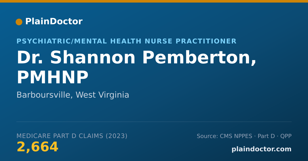 Shareable card for Shannon Pemberton, PMHNP - Psychiatric/Mental Health Nurse Practitioner, Barboursville, WV