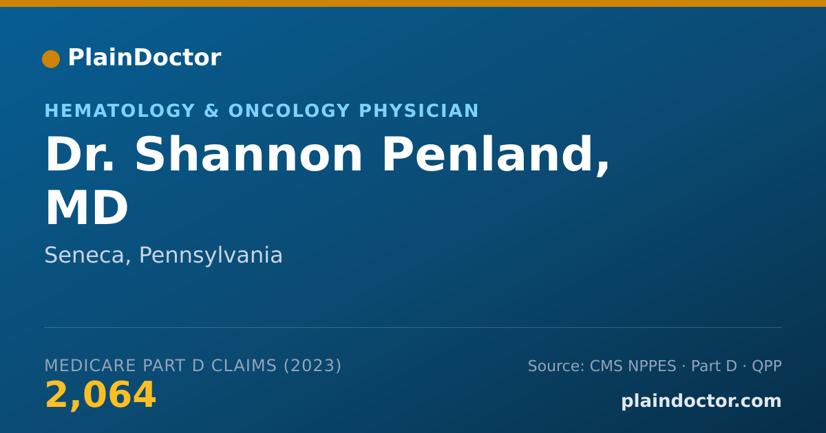 Shareable card for Shannon Penland, MD - Hematology & Oncology Physician, Seneca, PA