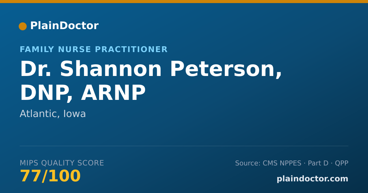 Shareable card for Shannon Peterson, DNP, ARNP - Family Nurse Practitioner, Atlantic, IA