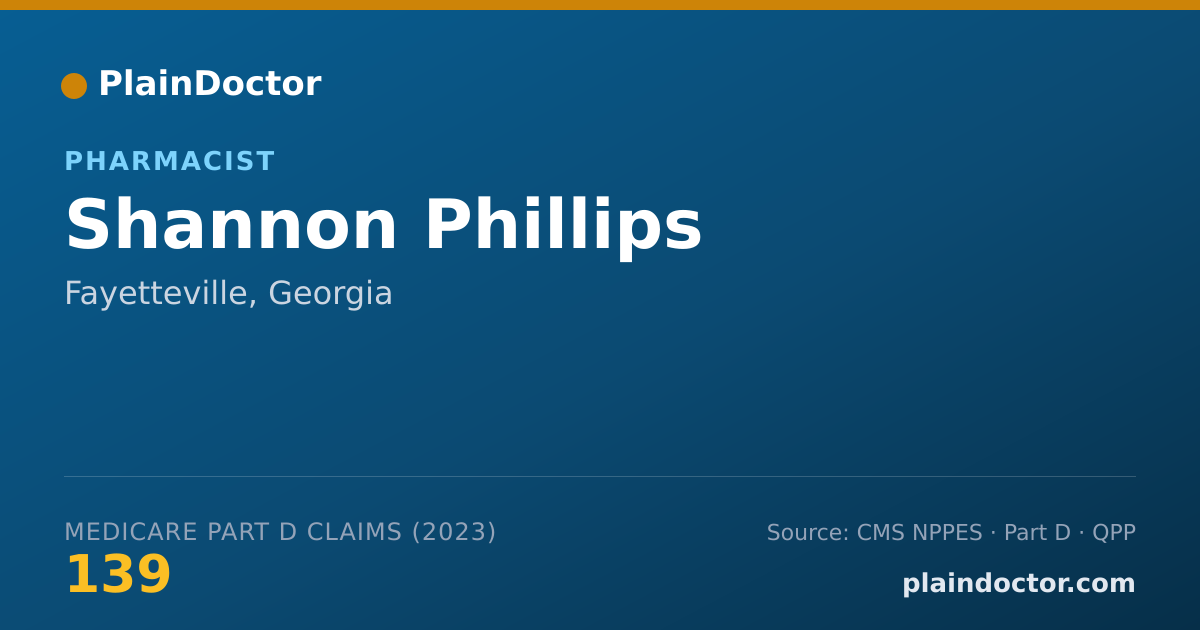 Shareable card for Shannon Phillips - Pharmacist, Fayetteville, GA