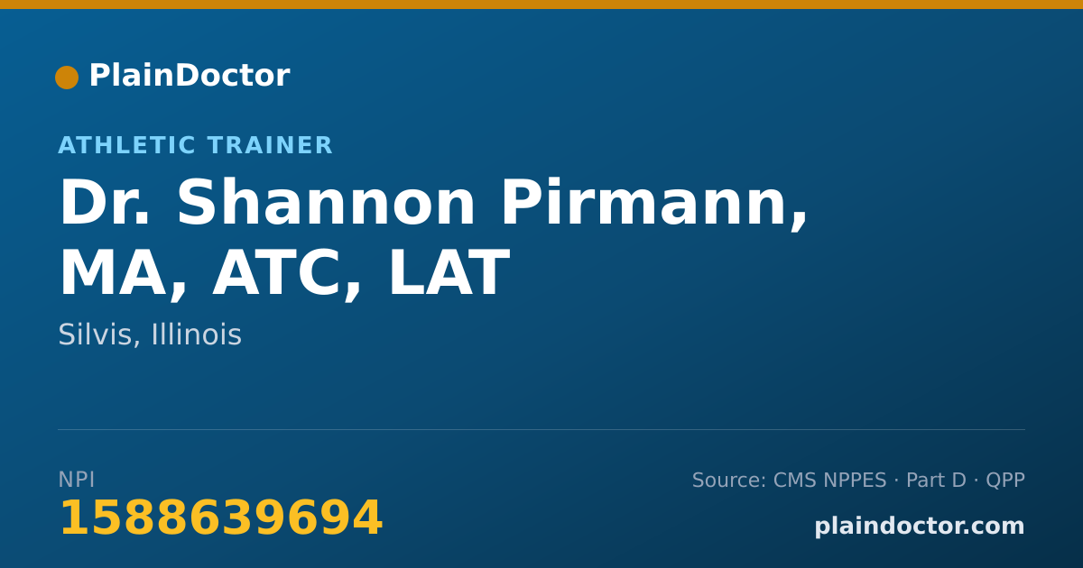 Shareable card for Shannon Pirmann, MA, ATC, LAT - Athletic Trainer, Silvis, IL