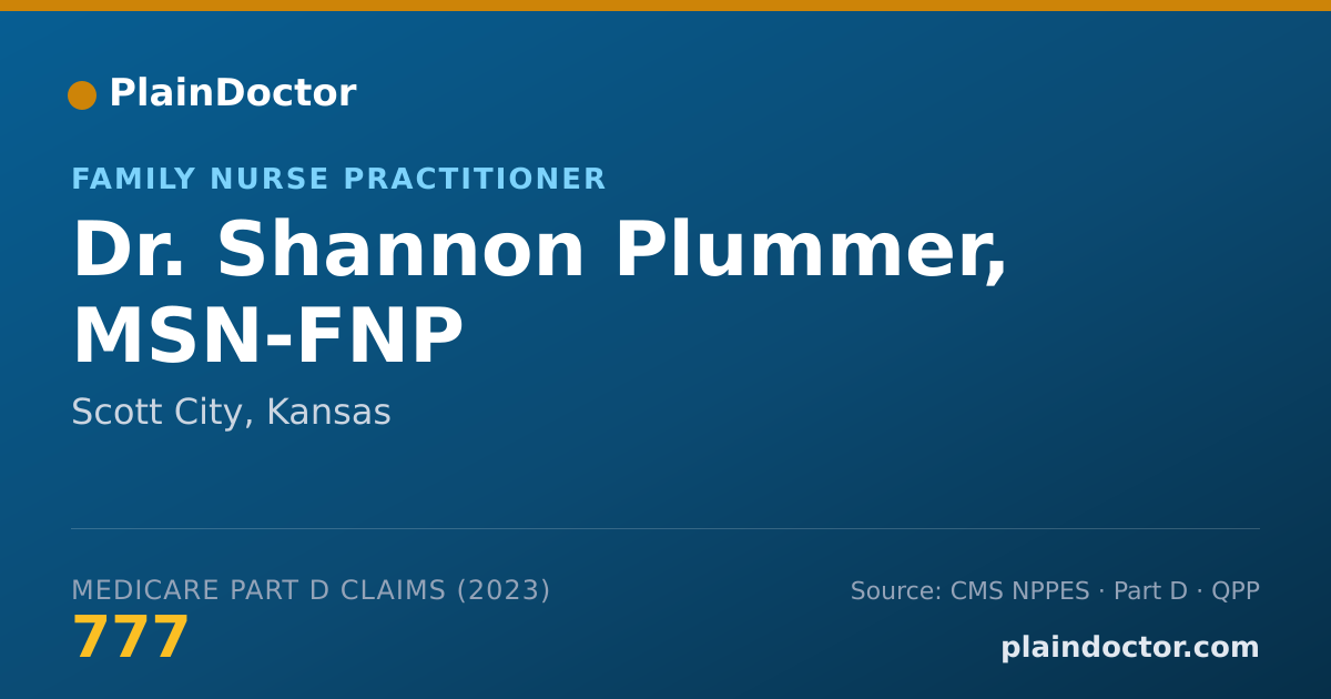 Shareable card for Shannon Plummer, MSN-FNP - Family Nurse Practitioner, Scott City, KS