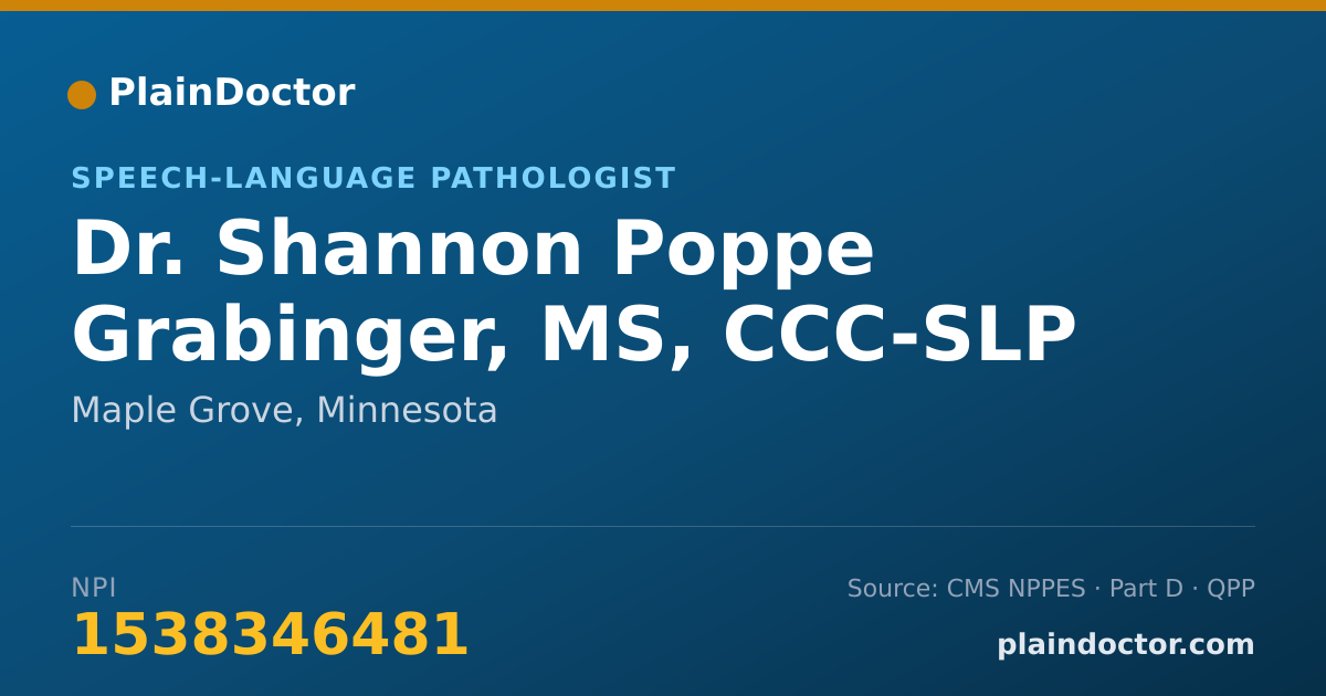 Shareable card for Shannon Poppe Grabinger, MS, CCC-SLP - Speech-Language Pathologist, Maple Grove, MN