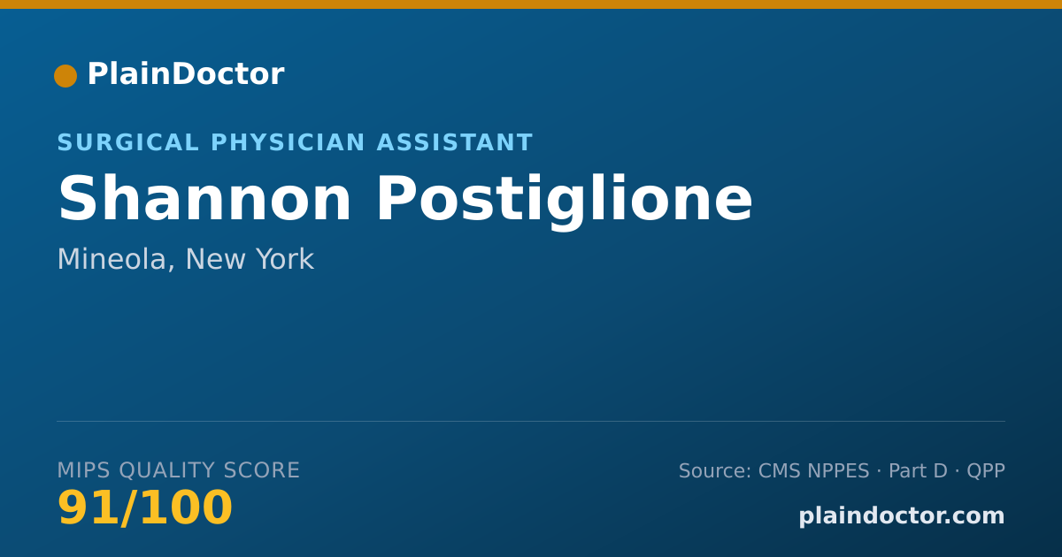 Shareable card for Shannon Postiglione - Surgical Physician Assistant, Mineola, NY