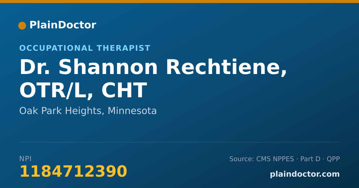 Shareable card for Shannon Rechtiene, OTR/L, CHT - Occupational Therapist, Oak Park Heights, MN