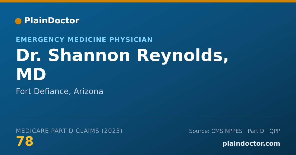 Shareable card for Shannon Reynolds, MD - Emergency Medicine Physician, Fort Defiance, AZ