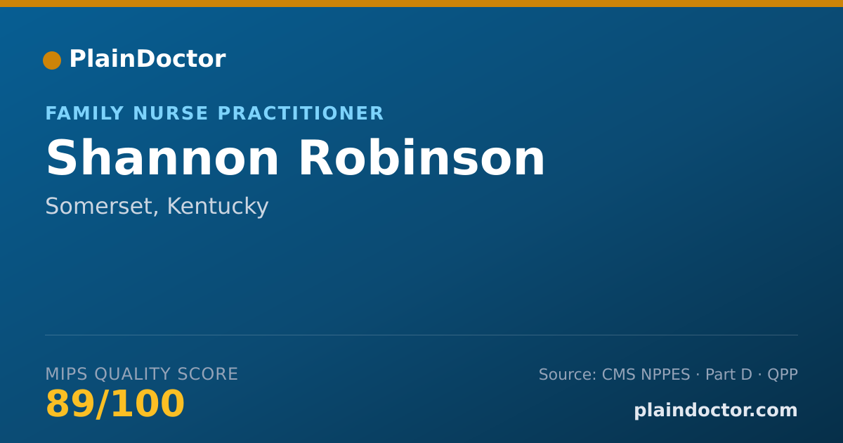 Shareable card for Shannon Robinson - Family Nurse Practitioner, Somerset, KY