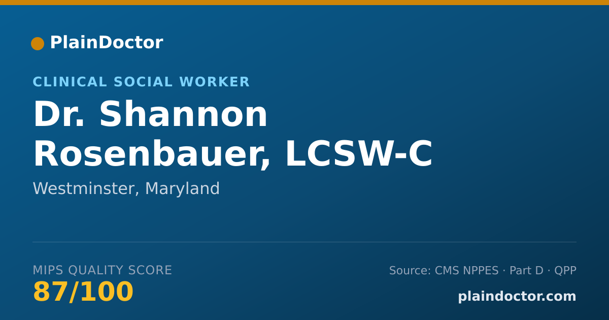 Shareable card for Shannon Rosenbauer, LCSW-C - Clinical Social Worker, Westminster, MD