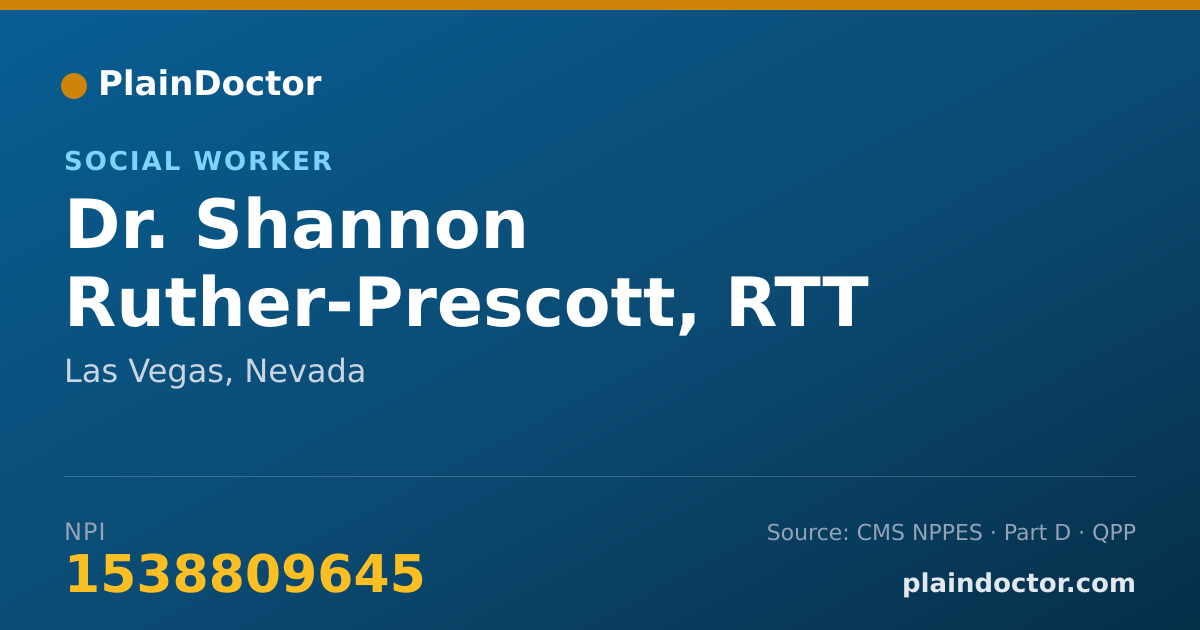 Shareable card for Shannon Ruther-Prescott, RTT PRACTITIONER - Social Worker, Las Vegas, NV
