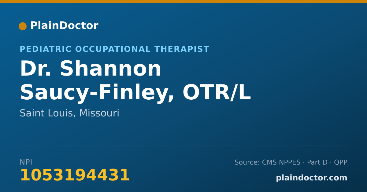 Shareable card for Shannon Saucy-Finley, OTR/L - Pediatric Occupational Therapist, Saint Louis, MO