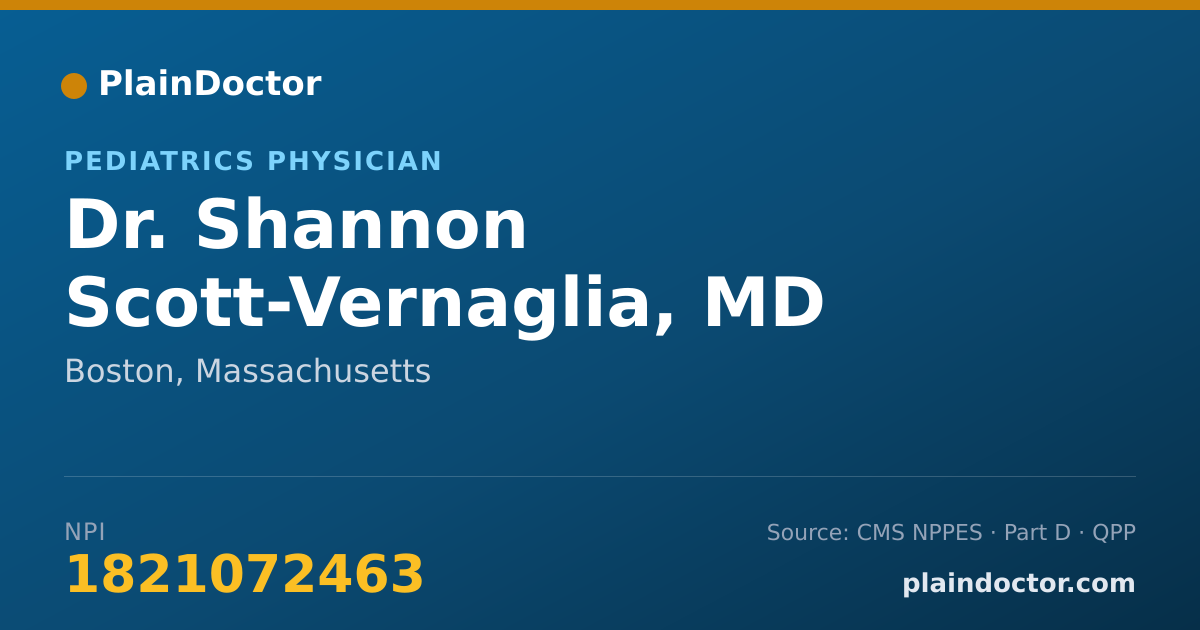 Shareable card for Shannon Scott-Vernaglia, MD - Pediatrics Physician, Boston, MA