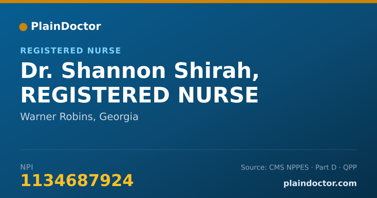 Shareable card for Shannon Shirah, REGISTERED NURSE - Registered Nurse, Warner Robins, GA