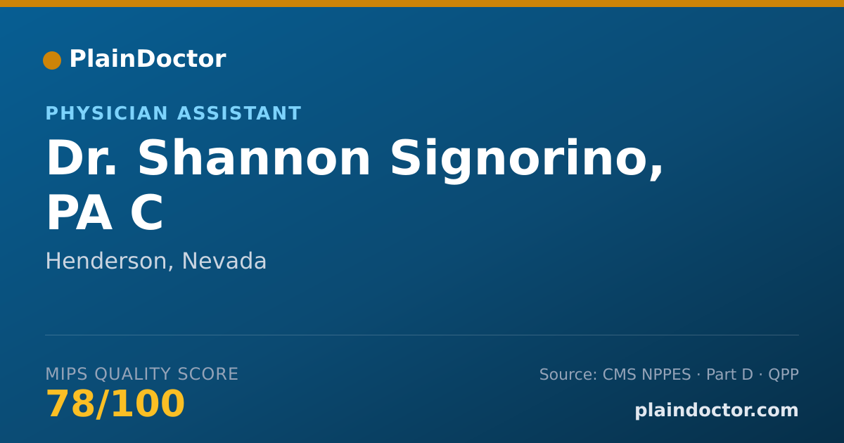 Shareable card for Shannon Signorino, PA C - Physician Assistant, Henderson, NV