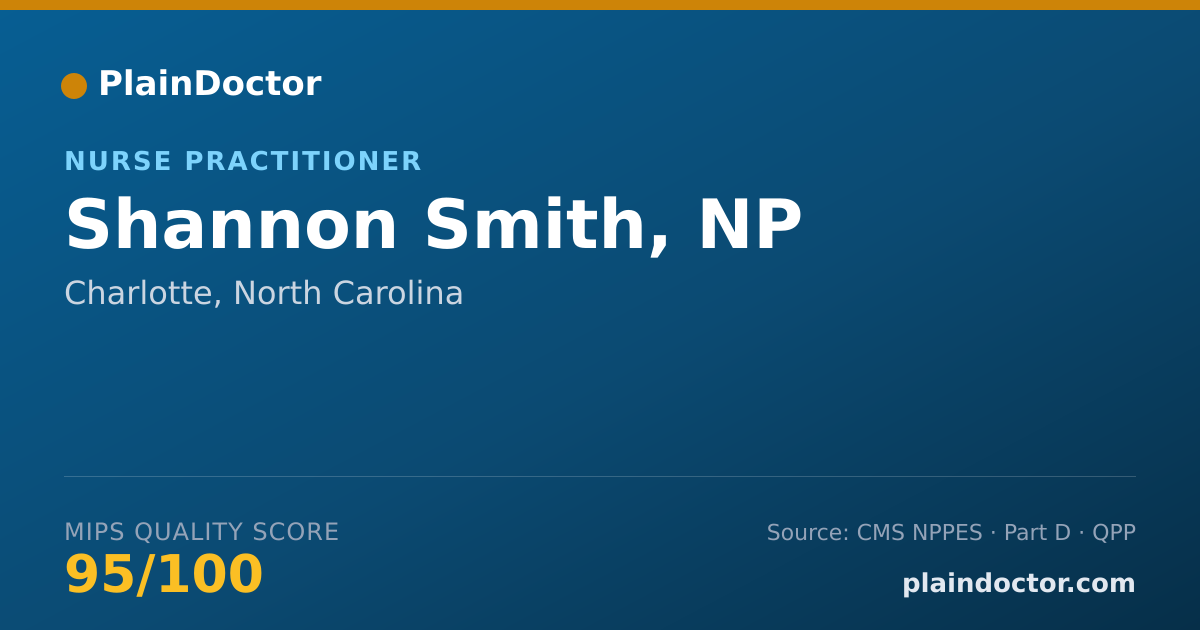 Shareable card for Shannon Smith, NP - Nurse Practitioner, Charlotte, NC