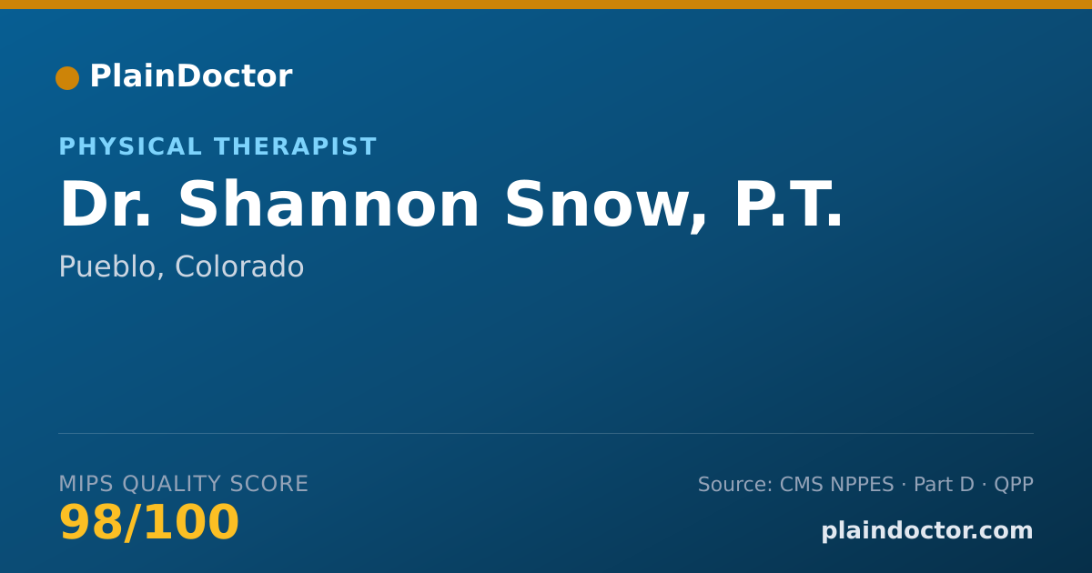 Shareable card for Shannon Snow, P.T. - Physical Therapist, Pueblo, CO