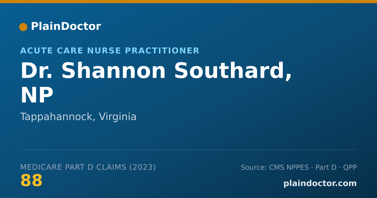 Shareable card for Shannon Southard, NP - Acute Care Nurse Practitioner, Tappahannock, VA