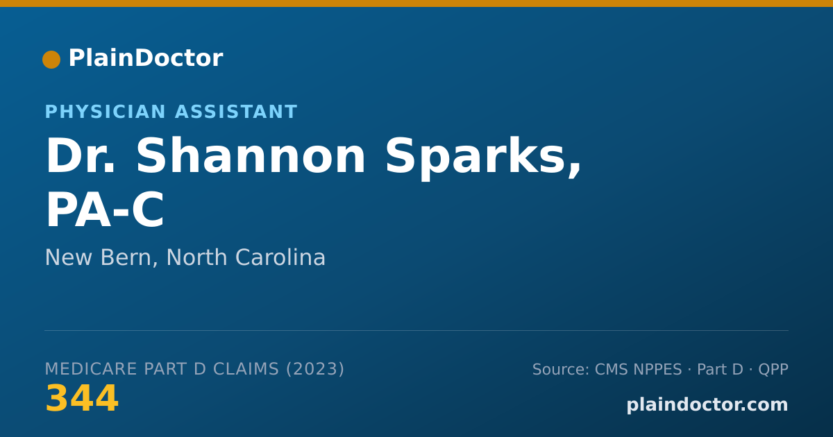 Shareable card for Shannon Sparks, PA-C - Physician Assistant, New Bern, NC