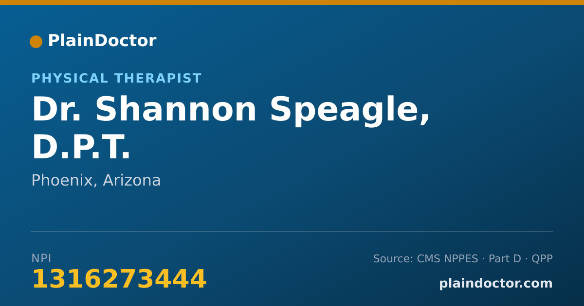 Shareable card for Shannon Speagle, D.P.T. - Physical Therapist, Phoenix, AZ
