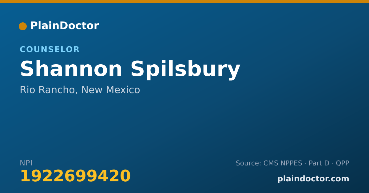 Shareable card for Shannon Spilsbury - Counselor, Rio Rancho, NM