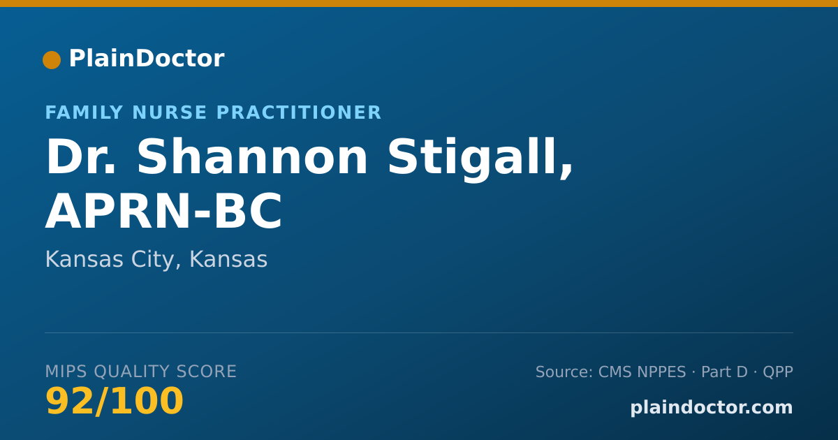 Shareable card for Shannon Stigall, APRN-BC - Family Nurse Practitioner, Kansas City, KS