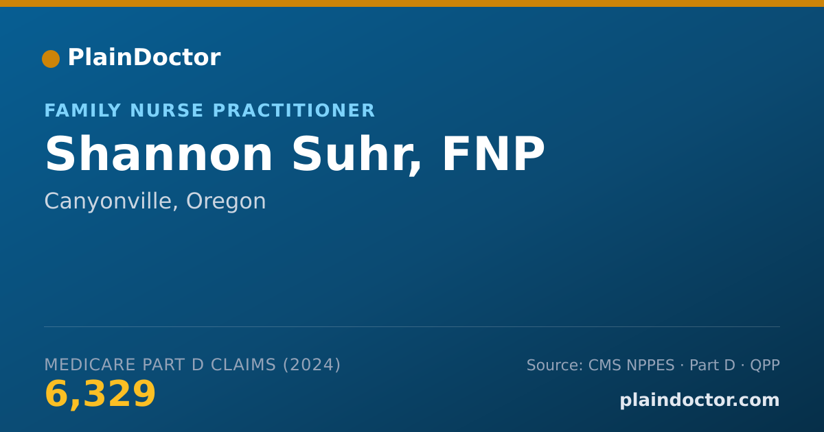 Shareable card for Shannon Suhr, FNP - Family Nurse Practitioner, Canyonville, OR