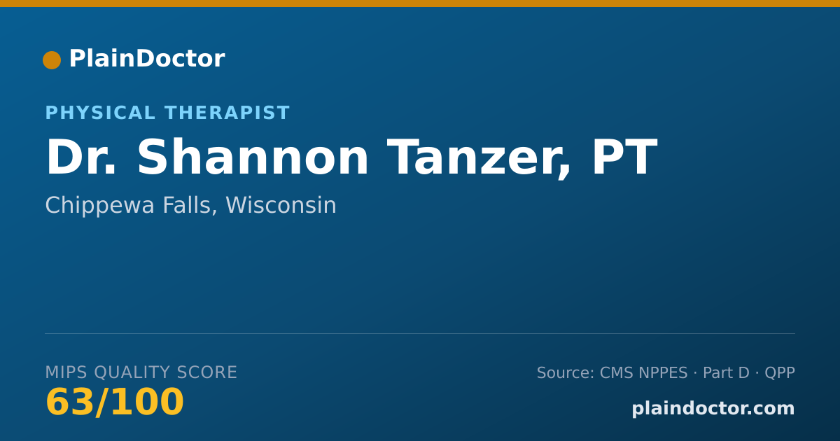 Shareable card for Shannon Tanzer, PT - Physical Therapist, Chippewa Falls, WI