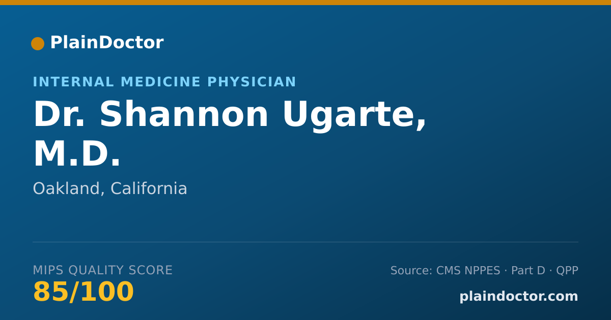 Shareable card for Shannon Ugarte, M.D. - Internal Medicine Physician, Oakland, CA